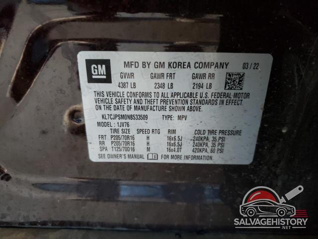 KL7CJPSM0NB533509 2022 CHEVROLET TRAX photo no. 13