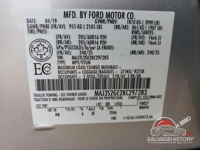MAJ3S2GE2KC297283 2019 FORD ECOSPORT photo no. 14