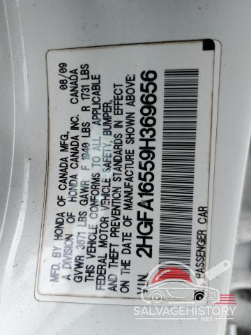 2HGFA16559H369656 2009 HONDA CIVIC photo no. 12