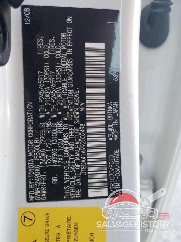 JTEDA41A992002498 2009 TOYOTA HIGHLANDER photo no. 13
