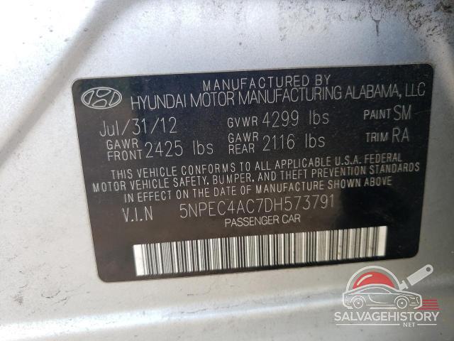 5NPEC4AC7DH573791 2013 HYUNDAI SONATA photo no. 12