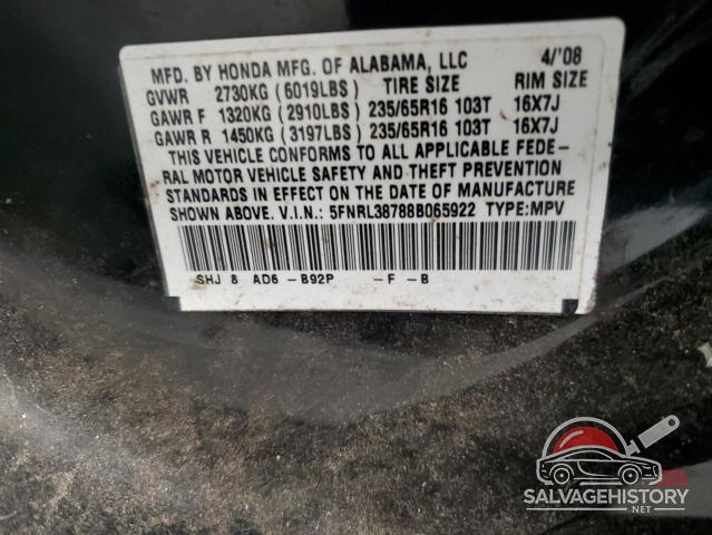 5FNRL38788B065922 2008 HONDA All Models photo no. 13
