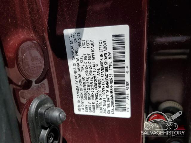 2HKRM4H53FH700755 2015 HONDA CRV photo no. 12