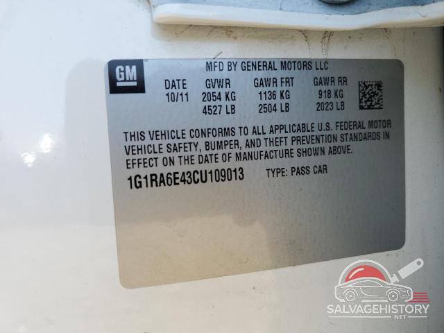 1G1RA6E43CU109013 2012 CHEVROLET VOLT photo no. 12