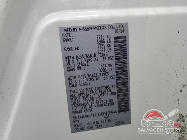 5N1AR2MN4FC609994 2015 NISSAN PATHFINDER photo no. 13