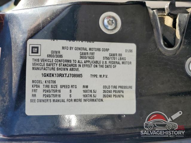1GKEK13RXTJ708985 1996 GMC YUKON photo no. 13
