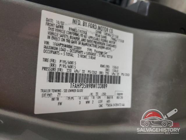 1FAHP35N98W133889 2008 FORD FOCUS photo no. 12