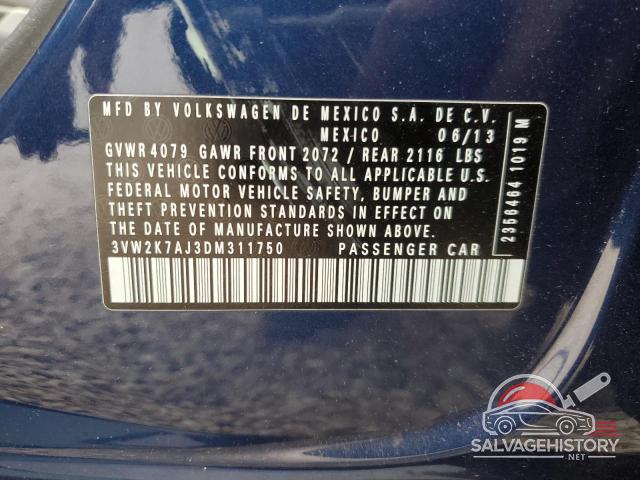 3VW2K7AJ3DM311750 2013 VOLKSWAGEN JETTA photo no. 12