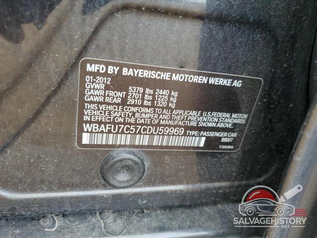 WBAFU7C57CDU59969 2012 BMW 5 SERIES photo no. 12