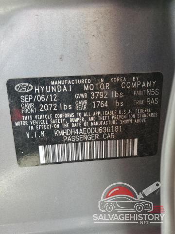 KMHDH4AE0DU636181 2013 HYUNDAI ELANTRA photo no. 12
