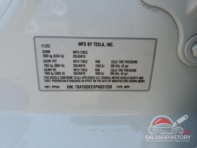 7SAYGDEEXPA031259 2023 TESLA MODEL Y photo no. 12