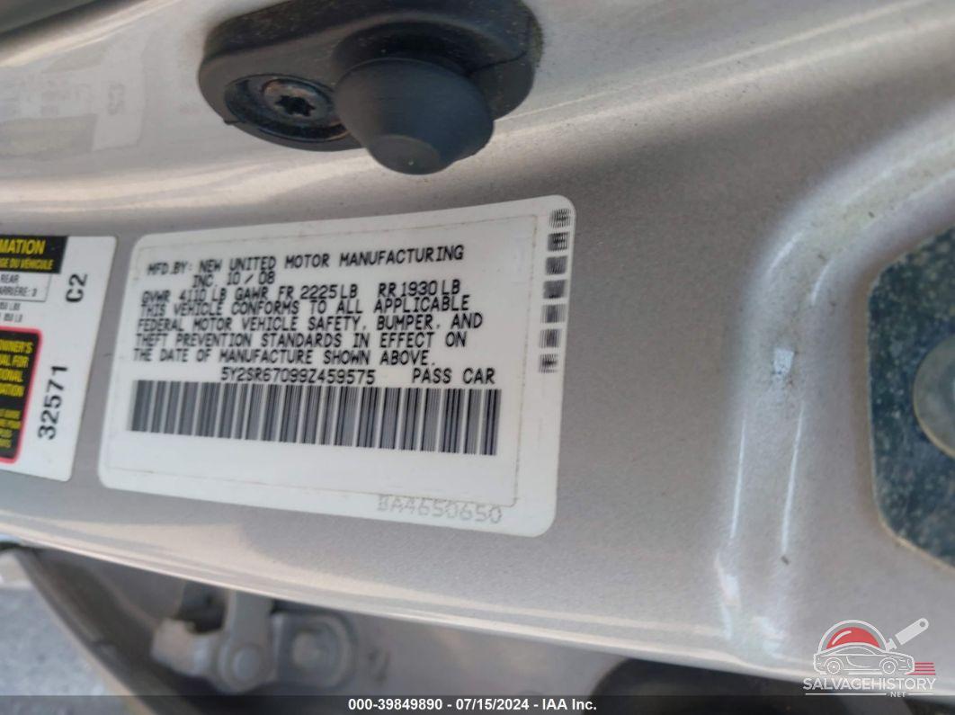 5Y2SR67099Z459575 2009 PONTIAC VIBE photo no. 9