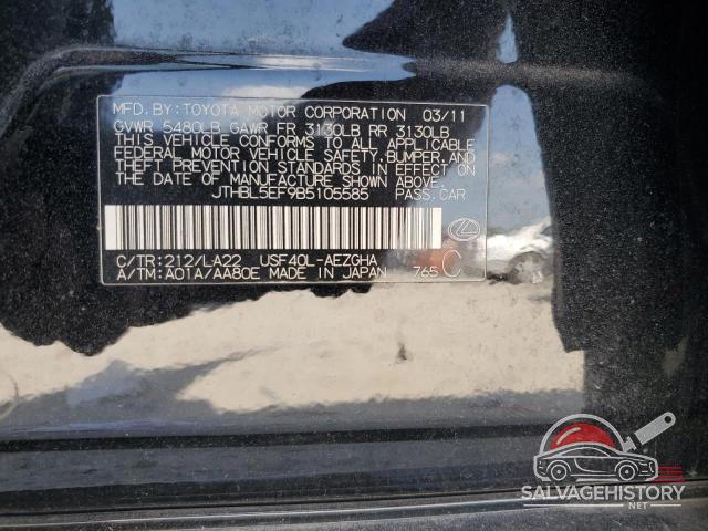 JTHBL5EF9B5105585 2011 LEXUS LS460 photo no. 12