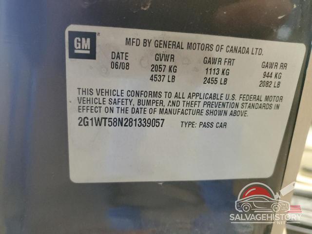 2G1WT58N281339057 2008 CHEVROLET IMPALA photo no. 12