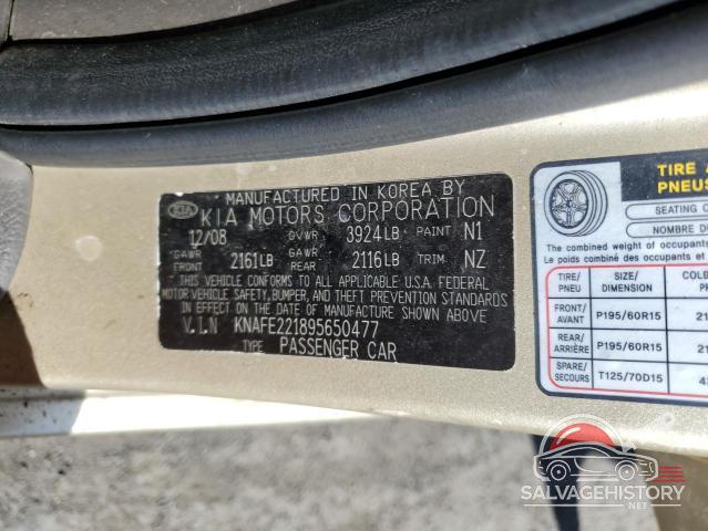 KNAFE221895650477 2009 KIA SPECTRA photo no. 12