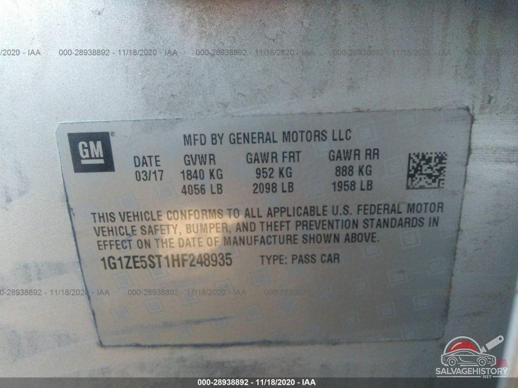 1G1ZE5ST1HF248935 2017 CHEVROLET MALIBU photo no. 9
