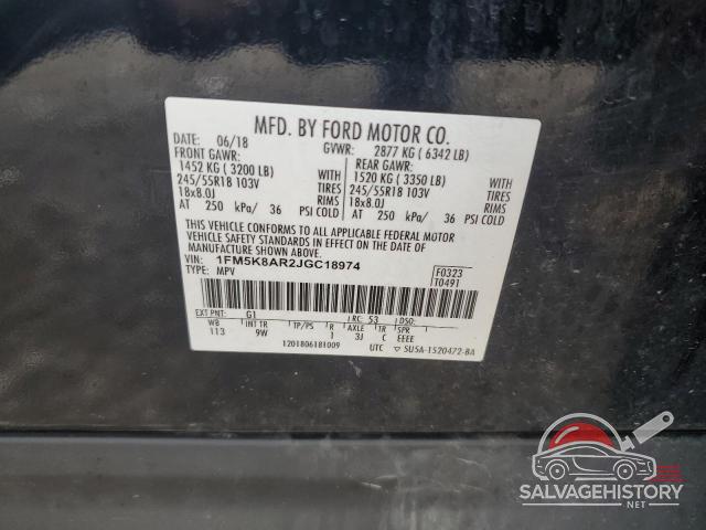 1FM5K8AR2JGC18974 2018 FORD EXPLORER photo no. 13