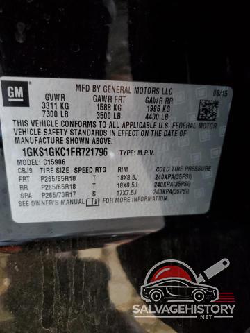 1GKS1GKC1FR721796 2015 GMC YUKON photo no. 13