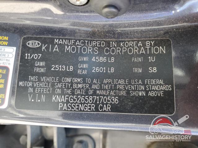 KNAFG526587170536 2008 KIA RONDO photo no. 13