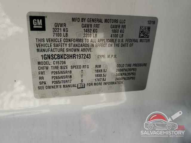 1GNSCBKC8HR197243 2017 CHEVROLET TAHOE photo no. 14