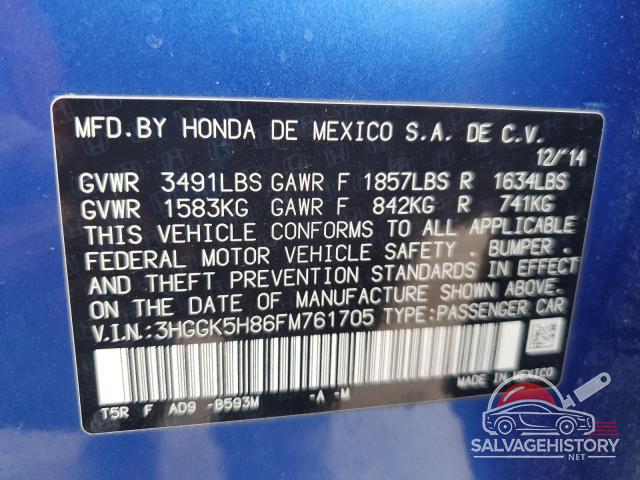 3HGGK5H86FM761705 2015 HONDA FIT photo no. 12