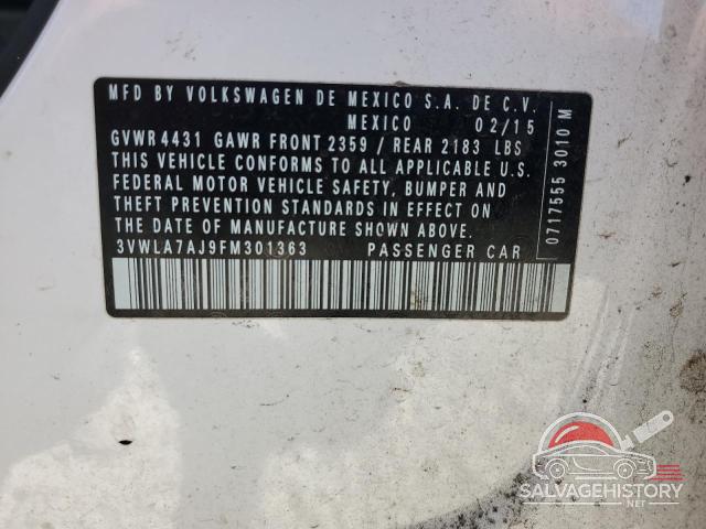 3VWLA7AJ9FM301363 2015 VOLKSWAGEN JETTA photo no. 12