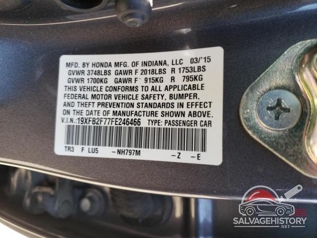 19XFB2F77FE246466 2015 HONDA CIVIC photo no. 12