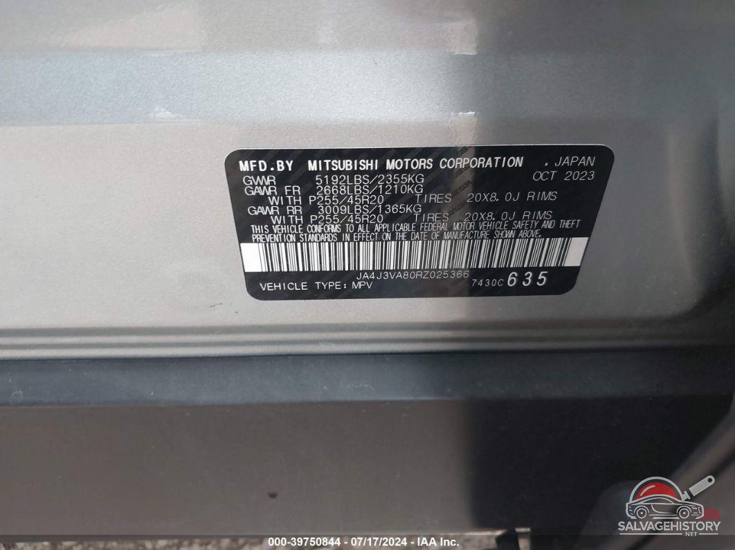 JA4J3VA80RZ025366 2024 MITSUBISHI OUTLANDER photo no. 9
