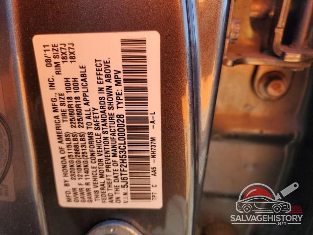 5J6TF2H53CL000028 2012 HONDA CROSSTOUR photo no. 12