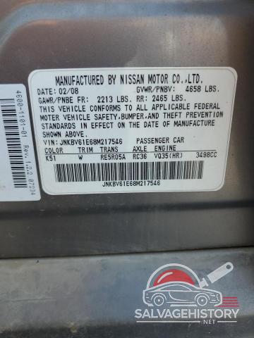 JNKBV61E68M217546 2008 INFINITI G35 photo no. 13