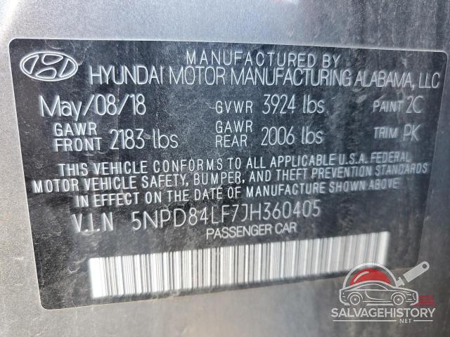 5NPD84LF7JH360405 2018 HYUNDAI ELANTRA photo no. 12