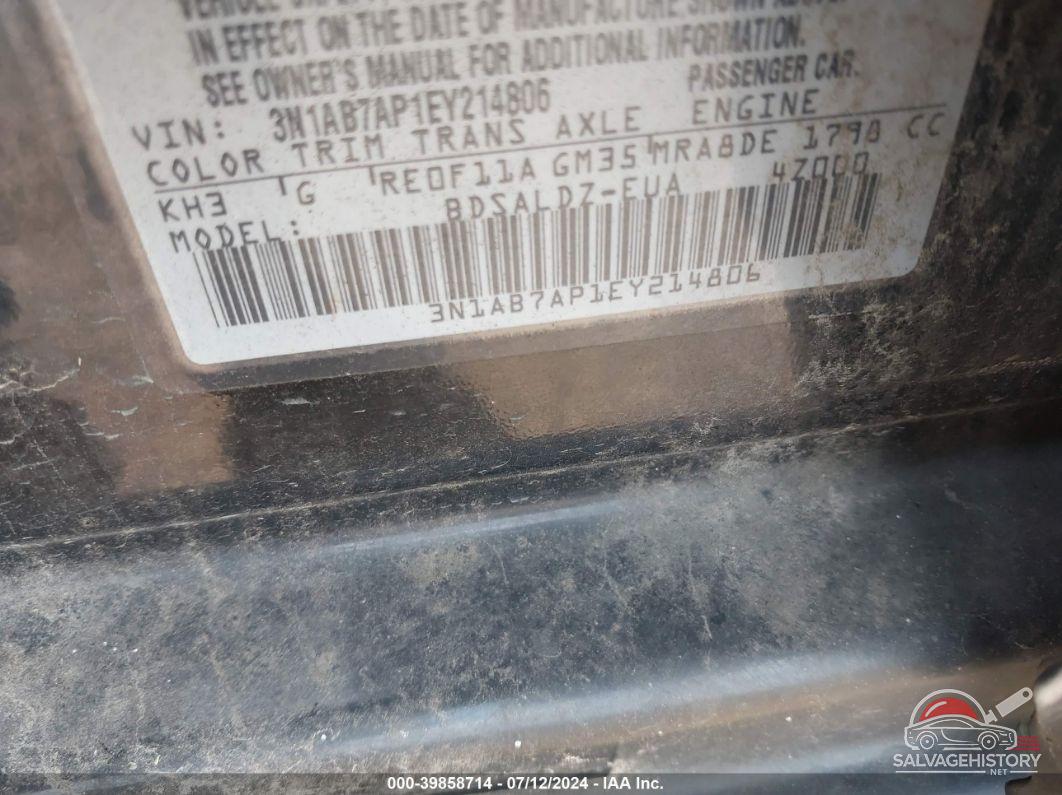 3N1AB7AP1EY214806 2014 NISSAN SENTRA photo no. 9