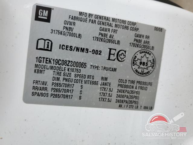 1GTEK19C08Z300065 2008 GMC SIERRA photo no. 12