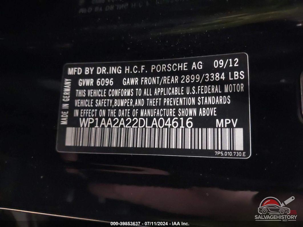 WP1AA2A22DLA04616 2013 PORSCHE CAYENNE photo no. 9