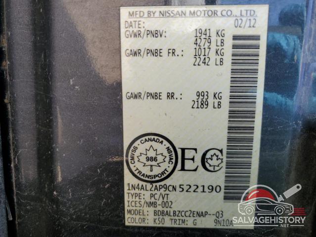 1N4AL2AP9CN522190 2012 NISSAN ALTIMA photo no. 12