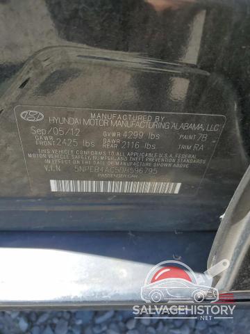 5NPEB4AC5DH596795 2013 HYUNDAI SONATA photo no. 12