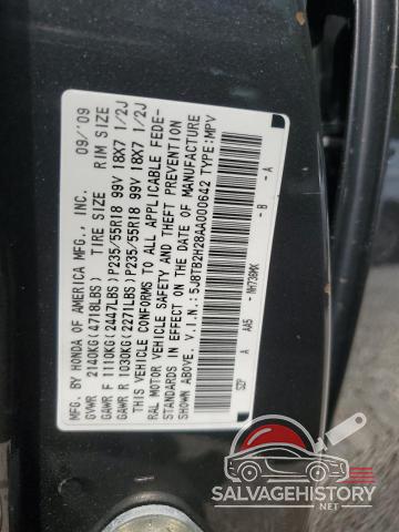 5J8TB2H28AA000642 2010 ACURA RDX photo no. 13
