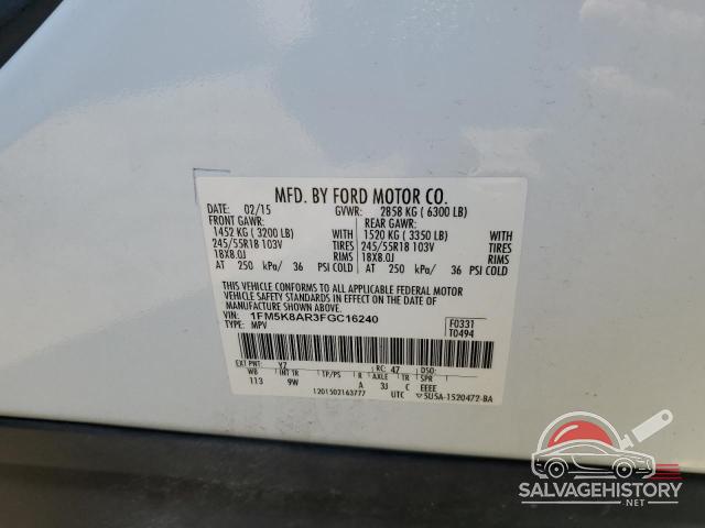 1FM5K8AR3FGC16240 2015 FORD EXPLORER photo no. 12