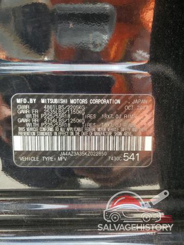 JA4AZ3A35KZ022850 2019 MITSUBISHI OUTLANDER photo no. 14