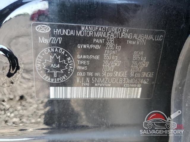5NMZUDLB3JH062462 2018 HYUNDAI SANTA FE photo no. 14