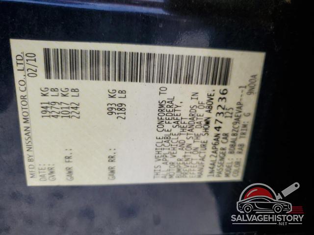 1N4AL2AP6AN473236 2010 NISSAN ALTIMA photo no. 12