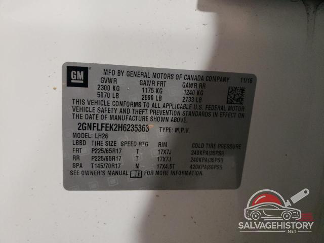 2GNFLFEK2H6235363 2017 CHEVROLET EQUINOX photo no. 13