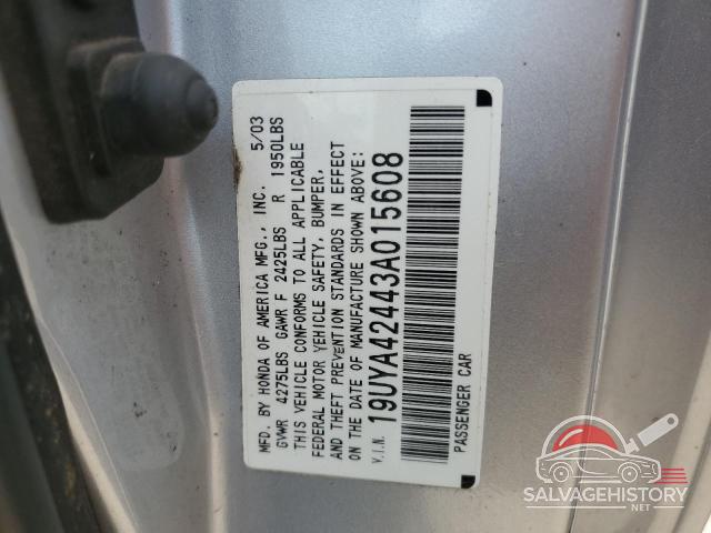 19UYA42443A015608 2003 ACURA CL photo no. 12