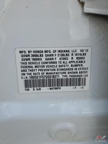19VDE1F57DE018271 2013 ACURA ILX photo no. 12