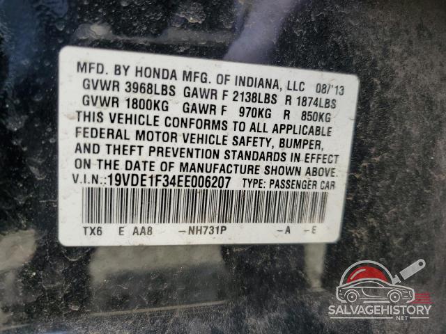 19VDE1F34EE006207 2014 ACURA ILX photo no. 12