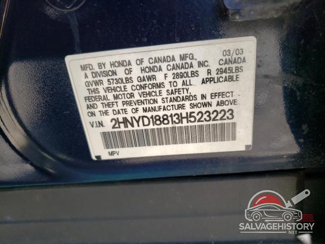 2HNYD18813H523223 2003 ACURA MDX photo no. 13