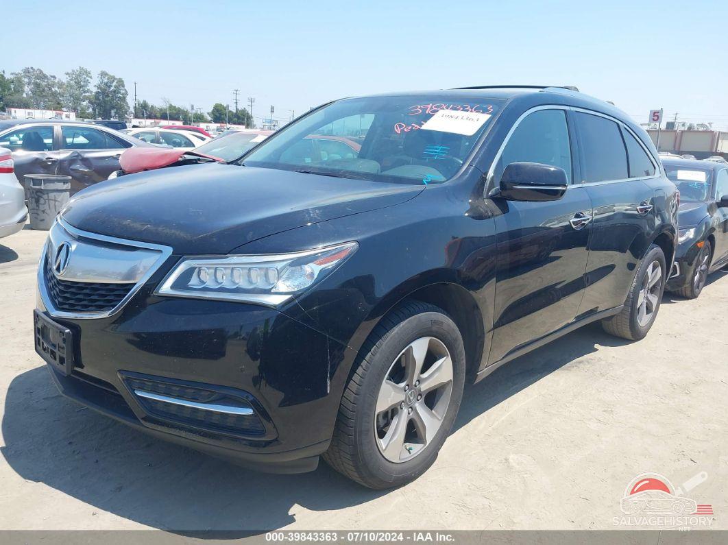5FRYD3H28EB005114 2014 ACURA MDX photo no. 2