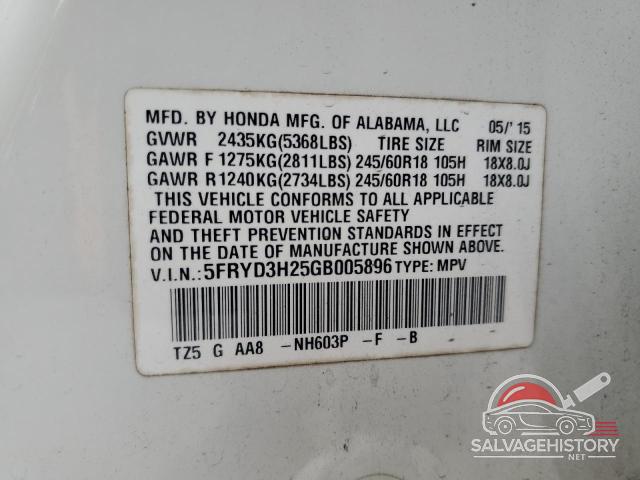 5FRYD3H25GB005896 2016 ACURA MDX photo no. 14