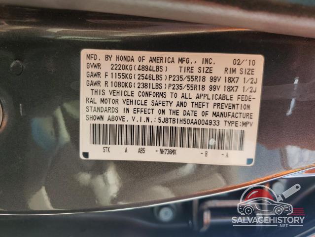 5J8TB1H50AA004933 2010 ACURA RDX photo no. 13