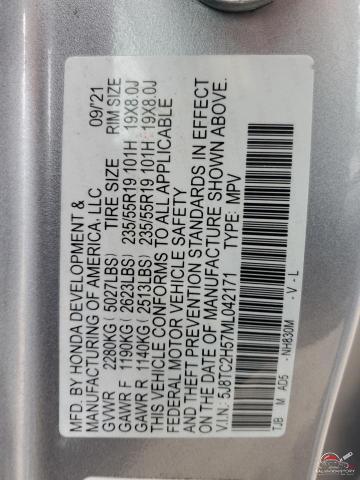 5J8TC2H57ML042171 2021 ACURA RDX photo no. 14